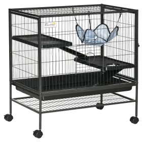 PawHut 3-Tier Small Animal Cage, Ferret Cage Large Chinchilla Cage