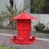 Hanging Hummingbird Feeder; 3 Feeder Ports for Birds; outdoor garden decoration; iron bird feeder; water feeder