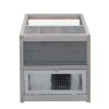 2-story Wooden Rabbit Cage, Bunny Hutch with Ladder, Openable Roof and Removable Tray, Gray