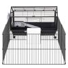 PawHut Small Animal Playpen Cage w/ Rolling Caster, Water Bottle, 35" L