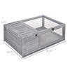 PawHut Wooden Tortoise House Indoor Turtle Habitat Enclosure Outdoor Reptile Cage for Lizards, Geckos, Gray