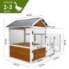 Large outdoor chicken coop Wooden chicken coop, duck coop with nest box, bird cage, rabbit cage - waterproof PVC board ( yellow brown gradient 80 ")L