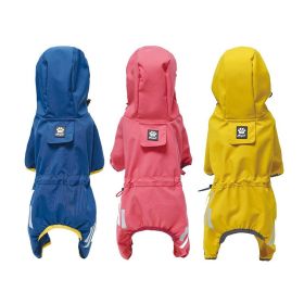 Small dog raincoat; body full surrounding; waterproof poncho pet clothes; with tow holes in the back (colour: turmeric)