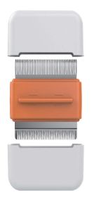 Pet Life 'Zipocket' 2-in-1 Underake and Stainless Steel Travel Grooming Pet Comb (Color: orange)