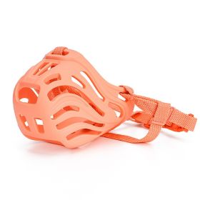 Pet Comfortable Dog Silicone Mouth Cover Mask (Option: Coral Orange-No5)